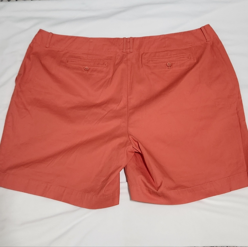 Talbots Woman Shorts Orange Salmon Summer Cotton NWOT 22W - Picture 2 of 12